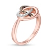 Thumbnail Image 2 of 1/5 CT. T.W. Champagne and White Diamond Orbit Ring in 10K Rose Gold