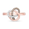 Thumbnail Image 3 of 1/5 CT. T.W. Champagne and White Diamond Orbit Ring in 10K Rose Gold