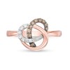Thumbnail Image 4 of 1/5 CT. T.W. Champagne and White Diamond Orbit Ring in 10K Rose Gold