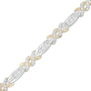 Thumbnail Image 1 of 1 CT. T.W. Diamond Alternating Twist Link Bracelet in 10K Two-Tone Gold– 7.5"