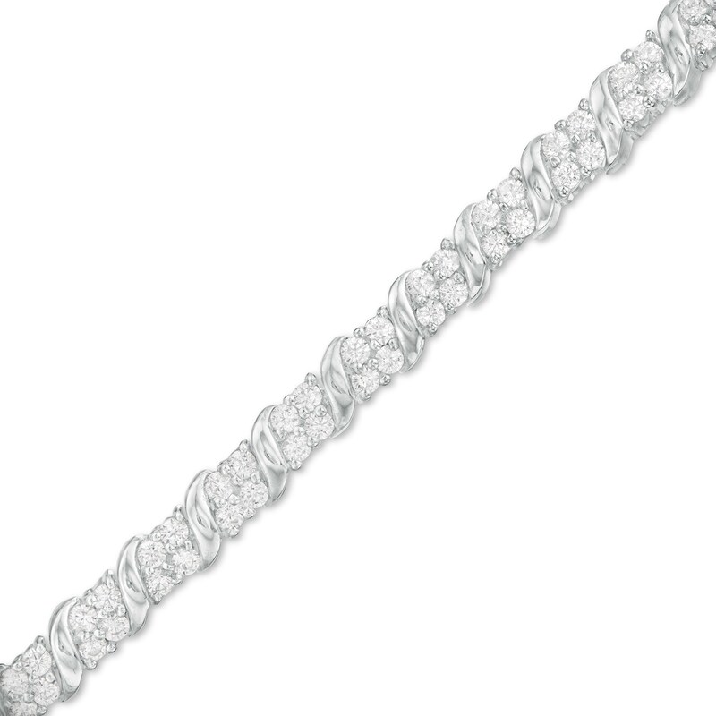 Main Image 1 of 2 CT. T.W. Diamond "S" Tennis Bracelet in 10K White Gold