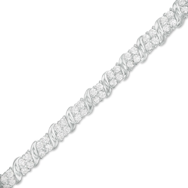 2 CT. T.W. Diamond "S" Tennis Bracelet in 10K White Gold