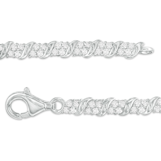 2 CT. T.w. Diamond "S" Tennis Bracelet in 10K White Gold