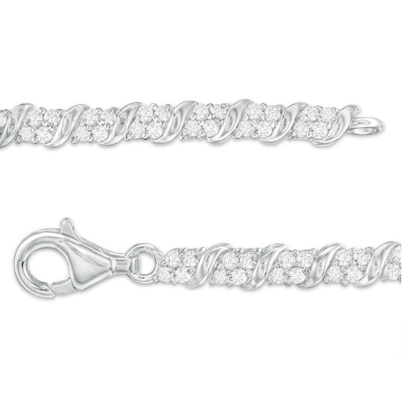 Main Image 3 of 2 CT. T.W. Diamond "S" Tennis Bracelet in 10K White Gold