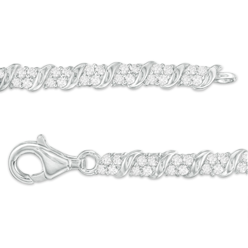 2 CT. T.W. Diamond "S" Tennis Bracelet in 10K White Gold