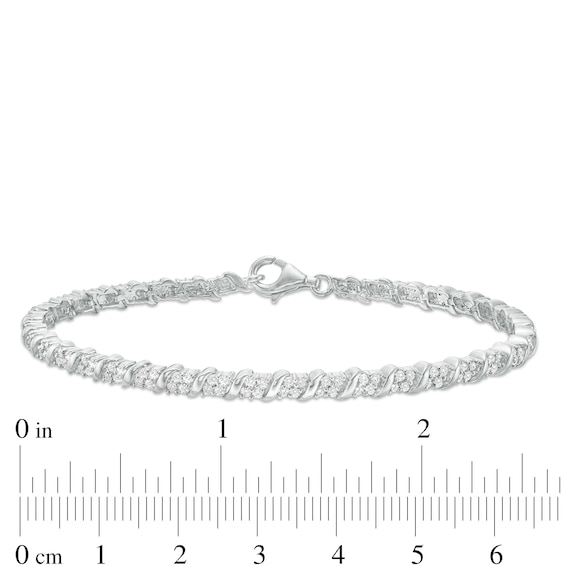 2 CT. T.w. Diamond "S" Tennis Bracelet in 10K White Gold