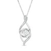 Thumbnail Image 1 of 1/20 CT. T.W. Diamond Flame Pendant in Sterling Silver