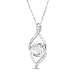 1/20 CT. T.W. Diamond Flame Pendant in Sterling Silver