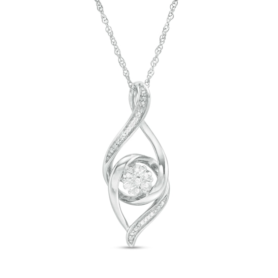 1/20 CT. T.w. Diamond Flame Pendant in Sterling Silver