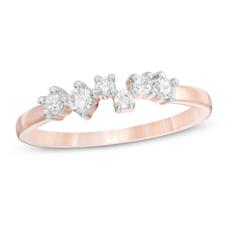 1/4 CT. T.W. Diamond Scatter Band in 10K Rose Gold