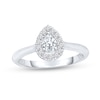 Thumbnail Image 1 of 1/4 CT. T.W. Pear-Shaped Diamond Frame Promise Ring in 10K White Gold
