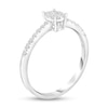 Thumbnail Image 1 of 1/8 CT. T.W. Composite Diamond Oval Frame Promise Ring in 10K White Gold