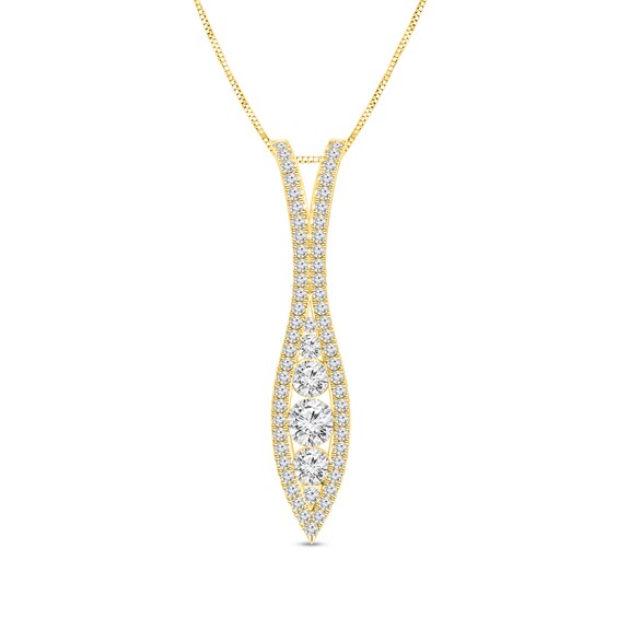 5/8 CT. T.W. Diamond Elongated Marquise Pendant in 10K Gold 5/8 CT. T.W. Diamond Elongated Marquise Pendant in 10K Gold