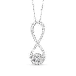 1/3 CT. T.W. Composite Diamond Frame Infinity Pendant in 10K White Gold