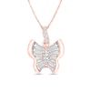 Thumbnail Image 1 of 1/3 CT. T.W. Multi-Stone Diamond Butterfly Pendant in 10K Rose Gold