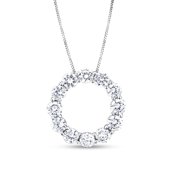 2-7/8 CT. T.w. Diamond Circle Pendant in 14K White Gold