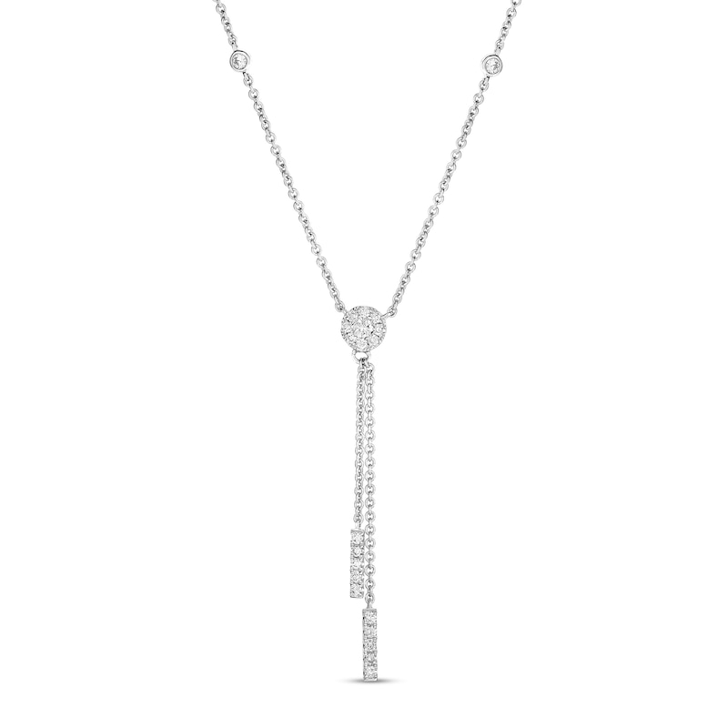 1/4 CT. T.W. Composite Diamond Y Necklace in Sterling Silver | Zales