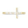 Thumbnail Image 4 of 1/6 CT. T.W. Baguette and Round Diamond Sideways Cross Ring in 10K Gold