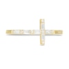 Thumbnail Image 3 of 1/6 CT. T.W. Baguette and Round Diamond Sideways Cross Ring in 10K Gold