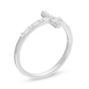 Thumbnail Image 3 of 1/6 CT. T.W. Baguette and Round Diamond Sideways Cross Ring in 10K White Gold