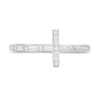 Thumbnail Image 3 of 1/6 CT. T.W. Baguette and Round Diamond Sideways Cross Ring in 10K White Gold