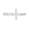 Thumbnail Image 4 of 1/6 CT. T.W. Baguette and Round Diamond Sideways Cross Ring in 10K White Gold