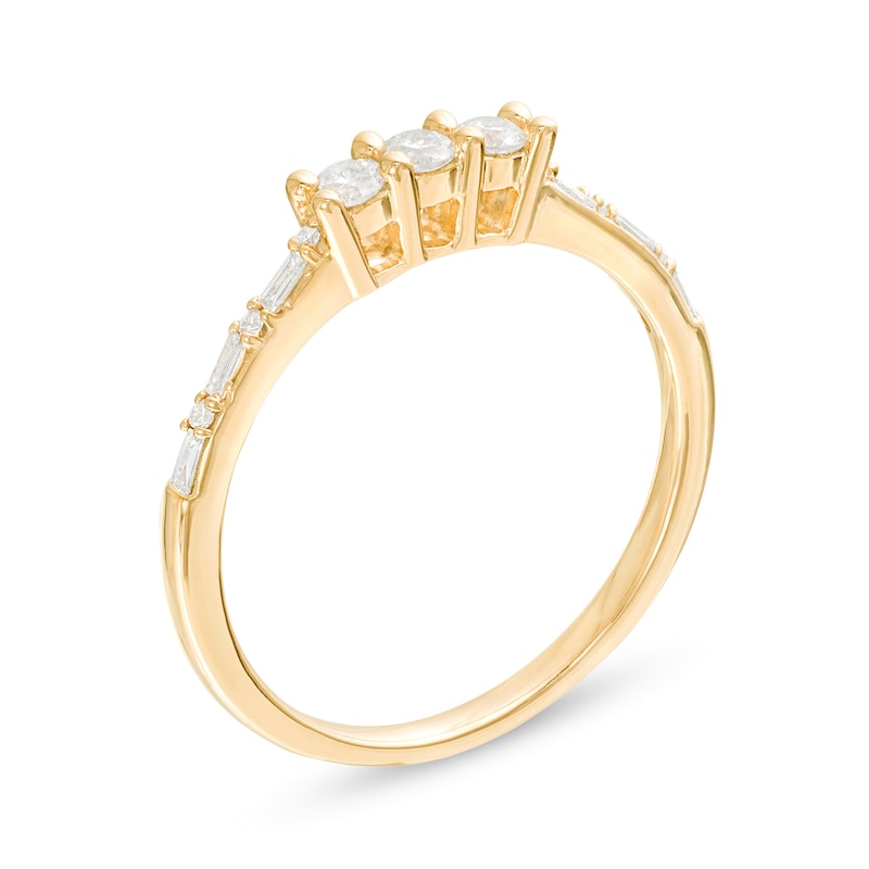 1/4 CT. T.W. Diamond Three Stone Promise Ring in 10K Gold