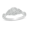 Thumbnail Image 1 of 1/6 CT. T.W. Composite Diamond Frame Petal-Sides Promise Ring in 10K White Gold