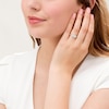 Thumbnail Image 2 of 1/6 CT. T.W. Composite Diamond Frame Petal-Sides Promise Ring in 10K White Gold