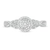 Thumbnail Image 4 of 1/6 CT. T.W. Composite Diamond Frame Petal-Sides Promise Ring in 10K White Gold