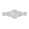 Thumbnail Image 3 of 1/6 CT. T.W. Composite Diamond Frame Petal-Sides Promise Ring in 10K White Gold