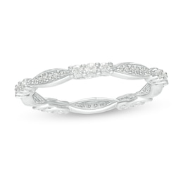 3/8 CT. T.W. Diamond Marquise Shape Eternity Band in Sterling Silver