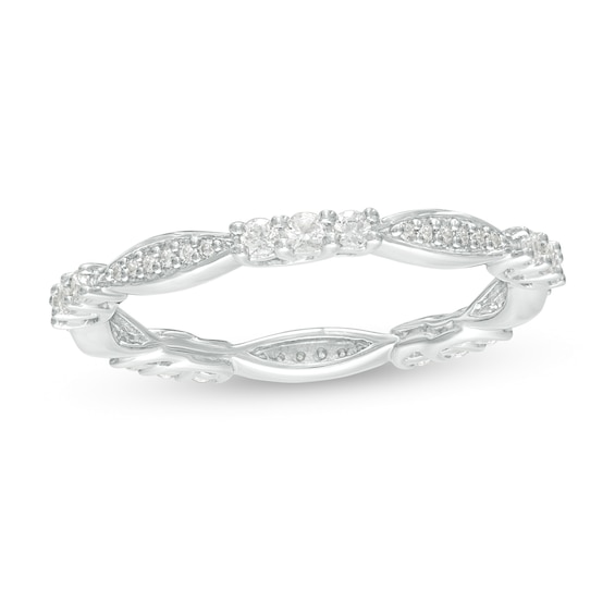 3/8 CT. T.w. Diamond Marquise Shape Eternity Band in Sterling Silver