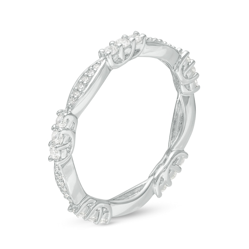 Main Image 3 of 3/8 CT. T.W. Diamond Marquise Shape Eternity Band in Sterling Silver