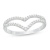 Thumbnail Image 1 of 1/4 CT. T.W. Diamond Double Chevron Split Shank Anniversary Band in 10K White Gold