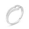 Thumbnail Image 3 of 1/4 CT. T.W. Diamond Double Chevron Split Shank Anniversary Band in 10K White Gold