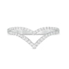 Thumbnail Image 4 of 1/4 CT. T.W. Diamond Double Chevron Split Shank Anniversary Band in 10K White Gold