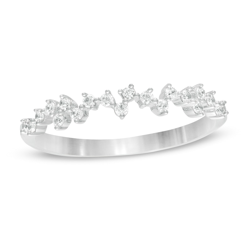 1/5 CT. T.W. Diamond Scattered Anniversary Band in 10K White Gold