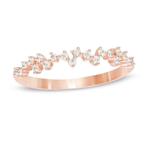 1/5 CT. T.W. Diamond Scattered Anniversary Band in 10K Rose Gold | Zales