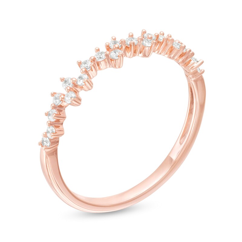Main Image 3 of 1/5 CT. T.W. Diamond Scattered Anniversary Band in 10K Rose Gold