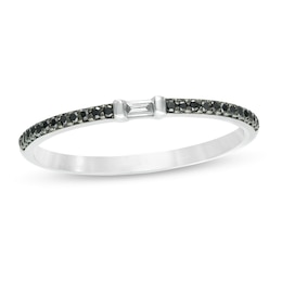 1/10 CT. T.W. Enhanced Black and White Diamond Anniversary Band in 10K White Gold