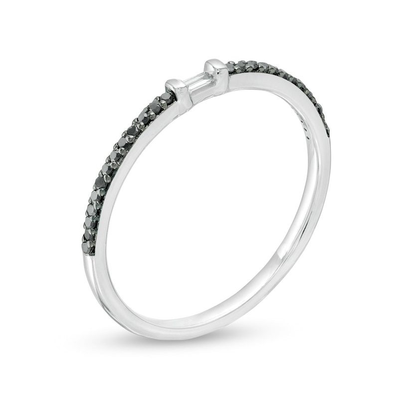 Main Image 3 of 1/10 CT. T.W. Enhanced Black and White Diamond Anniversary Band in 10K White Gold