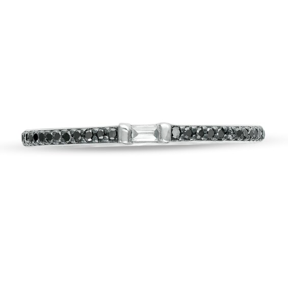 1/10 CT. T.w. Enhanced Black and White Diamond Anniversary Band in 10K White Gold