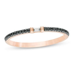 1/10 CT. T.W. Enhanced Black and White Diamond Anniversary Band in 10K Rose Gold