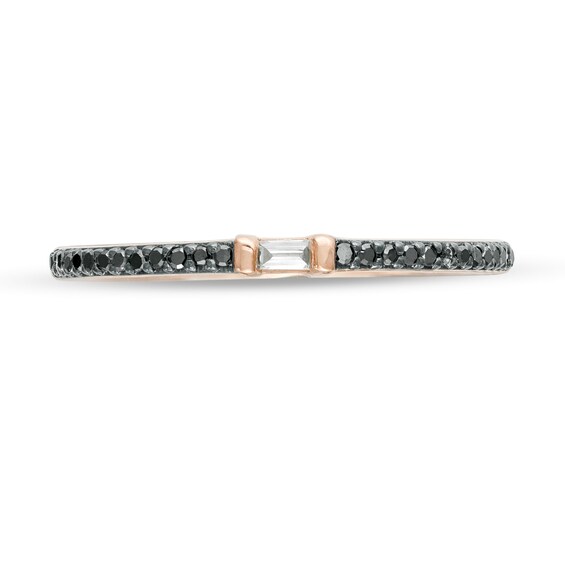 1/10 CT. T.w. Enhanced Black and White Diamond Anniversary Band in 10K Rose Gold