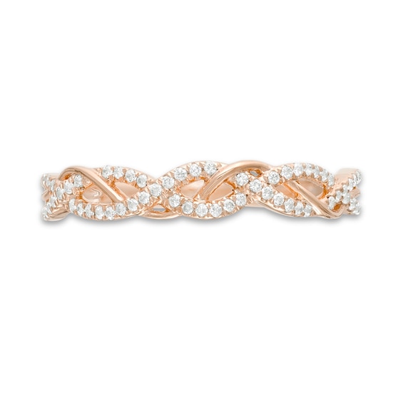 1/6 CT. T.w. Diamond Twist Anniversary Band in 10K Rose Gold