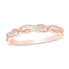 Thumbnail Image 1 of 1/6 CT. T.W. Baguette Diamond Vintage-Style Twist Anniversary Band in 10K Rose Gold