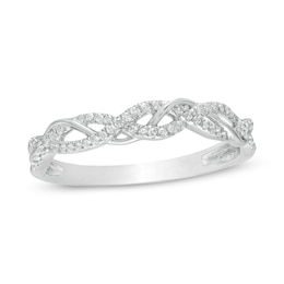 1/6 CT. T.W. Diamond Twist Anniversary Band in 10K White Gold