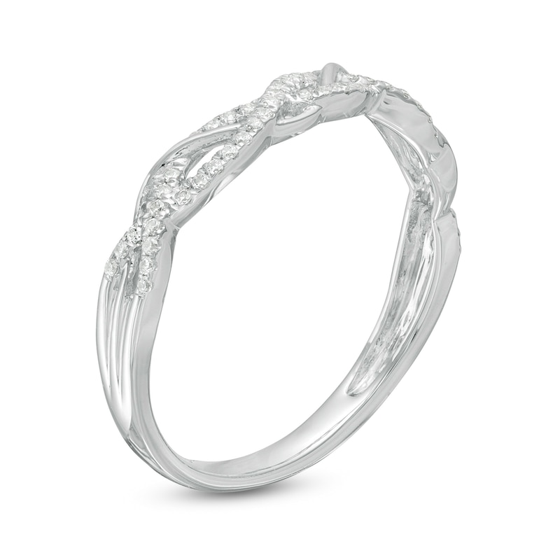 Main Image 3 of 1/6 CT. T.W. Diamond Twist Anniversary Band in 10K White Gold