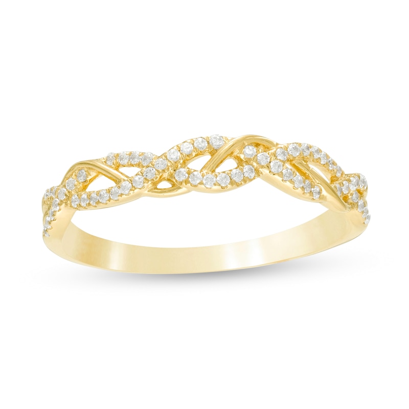 1/6 CT. T.W. Diamond Twist Anniversary Band in 10K Gold | Zales